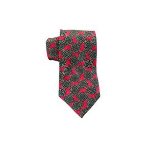 Stefano Ricco Men's Italian 100% Silk Vintage Red Geometric Luxury Tie